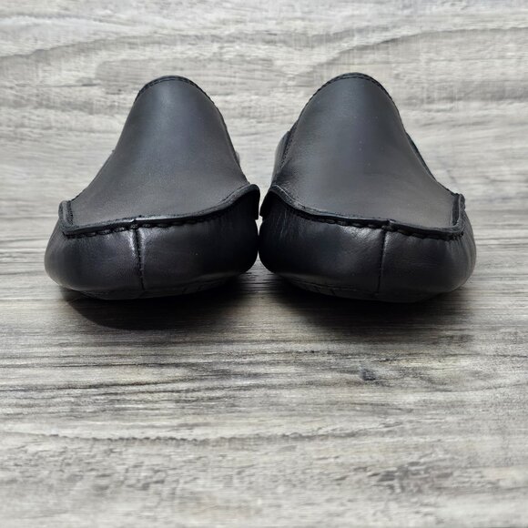 UGG Australia Leather Slip-on Mule Black Cushion Driving Slipper Shoe - Picture 5 of 15